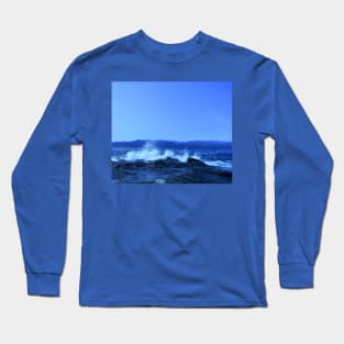 Blue Ocean Waves Long Sleeve T-Shirt